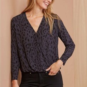 Women's Rails LA Hillary‎ Top in Ash Cheetah - Size Large